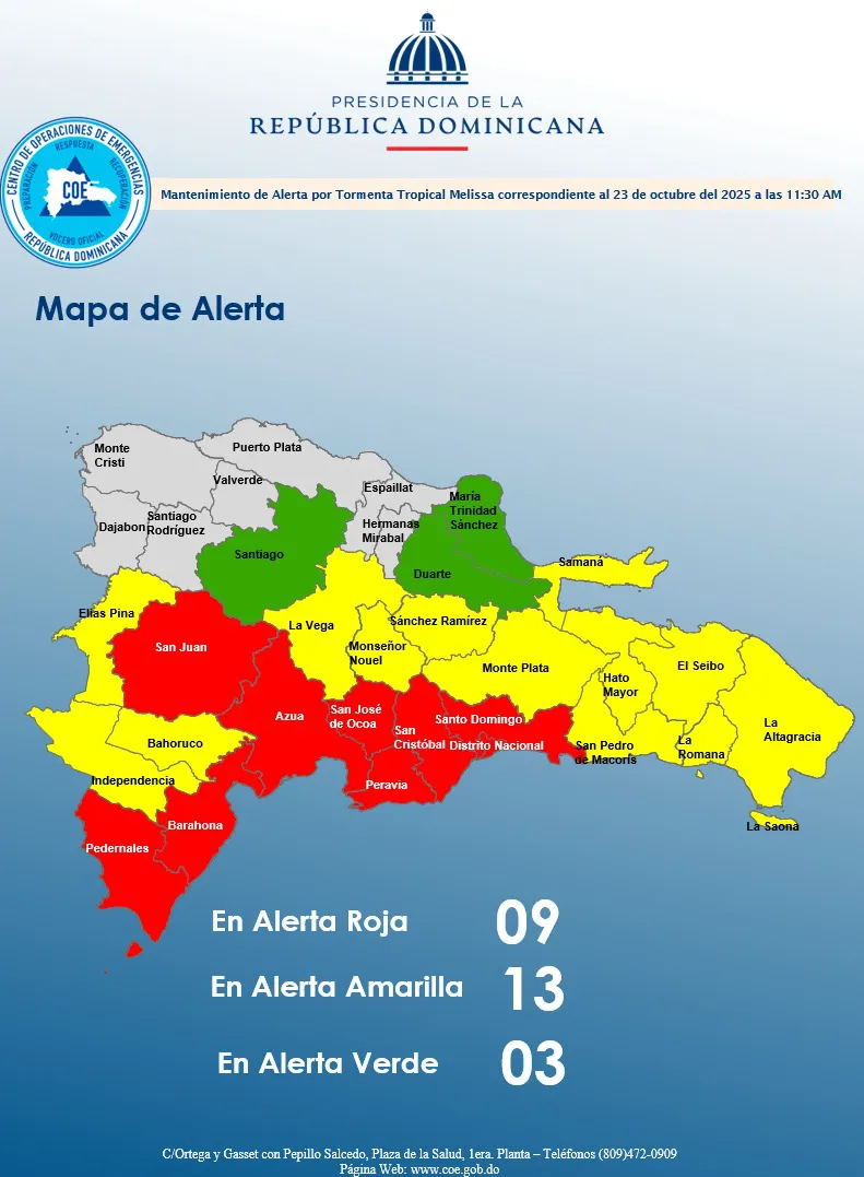 9 PROVINCIA EN ALERTA ROJA